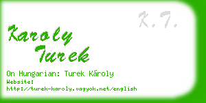 karoly turek business card